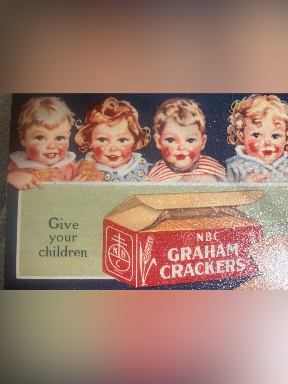 Vintage NBC Graham Crackers Advertisement Metal Sign